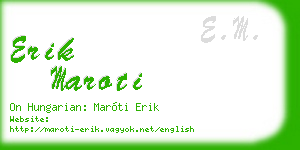 erik maroti business card